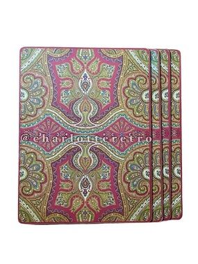 (4) William Sonoma | Paisey Hard Placemats